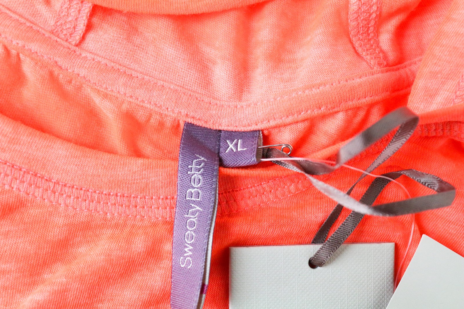 SWEATY BETTY Crop Hoody Women's T-Shirt XL Orange Loose Cotton Blend Vest Top