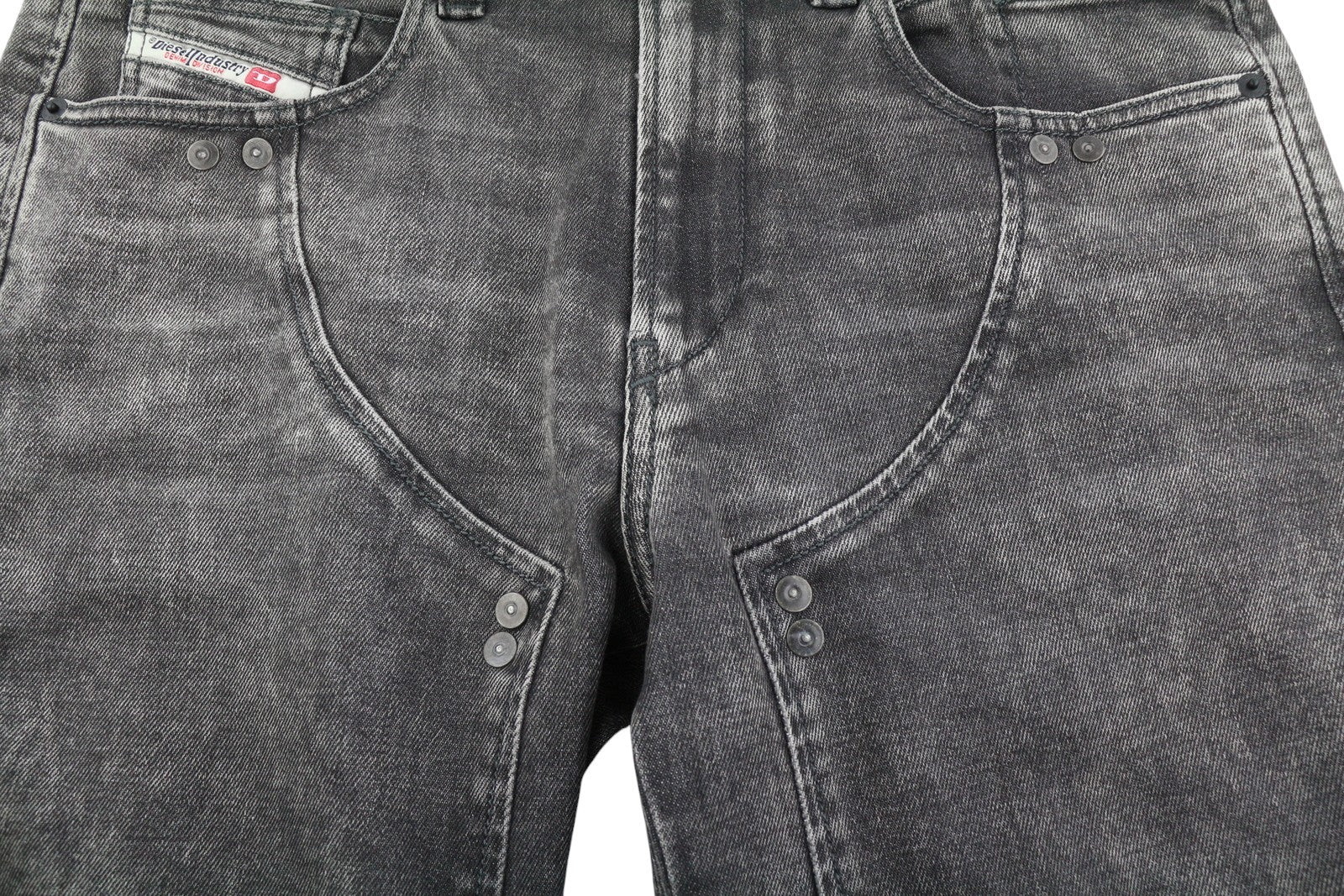 DIESEL D-Dean 009LI Men Jeans W32/L32 Black Faded Slim Fit Stretch Zip Fly Biker