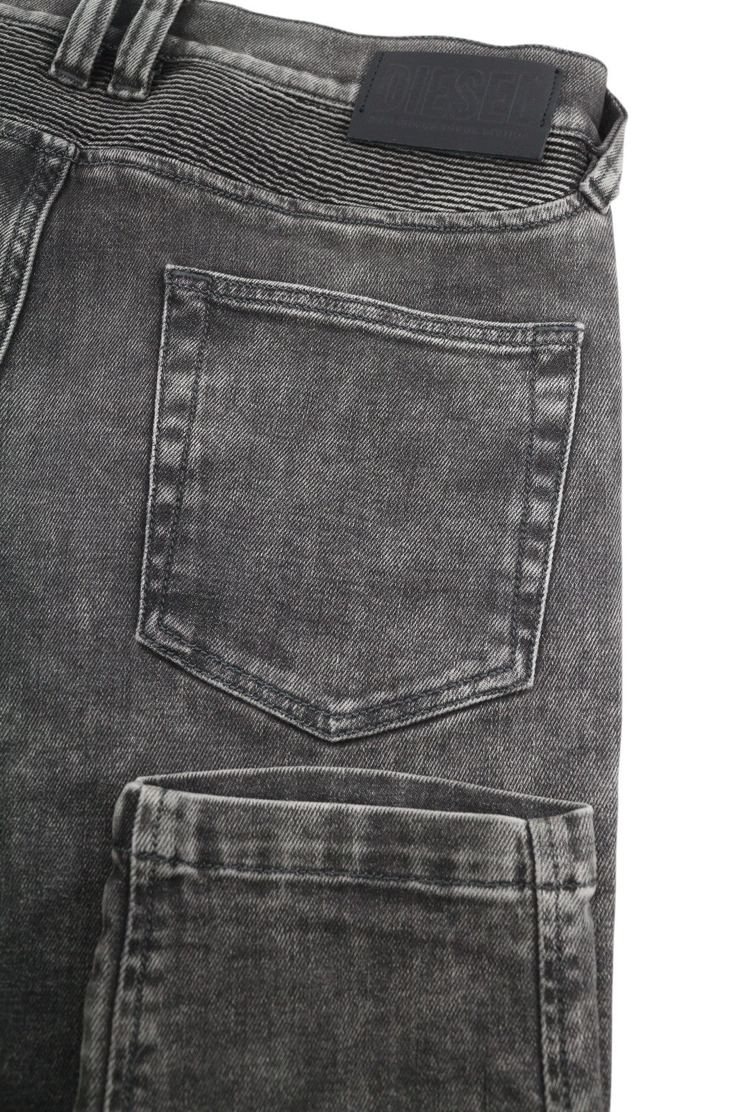 DIESEL D-Dean 009LI Men Jeans W32/L32 Black Faded Slim Fit Stretch Zip Fly Biker