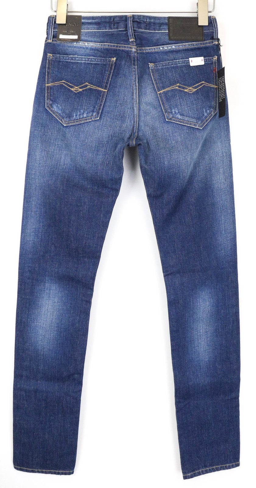 REPLAY Jacksy Women's Jeans W24/L32 Washed Blue Pure Cotton Straight Fit Pants