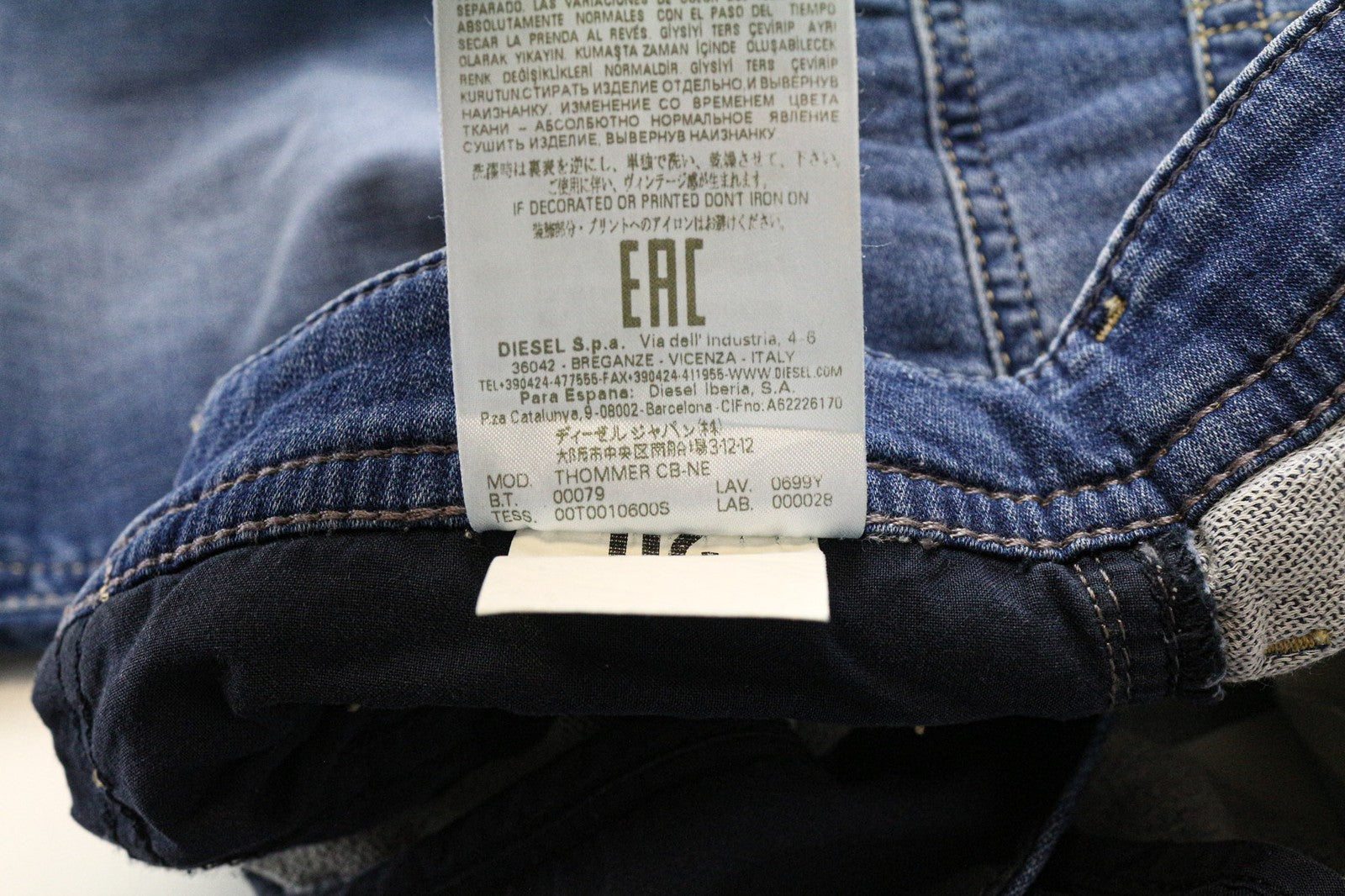 DIESEL Thommer CB-NE 0699Y Men's Jeans W28 Blue Slim Jogg Sweat Stretch Denim