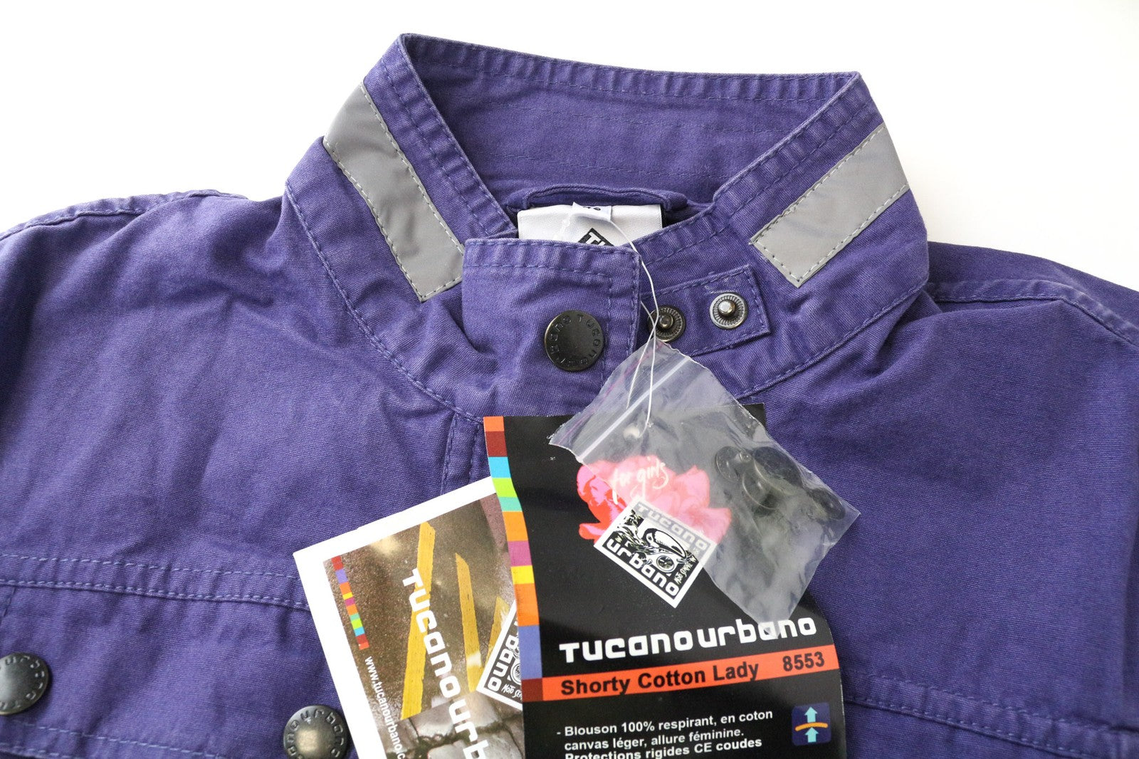 TUCANO URBANO Shorty Women's Jacket IT40 Purple Cotton Zipped Moto Lined Coat