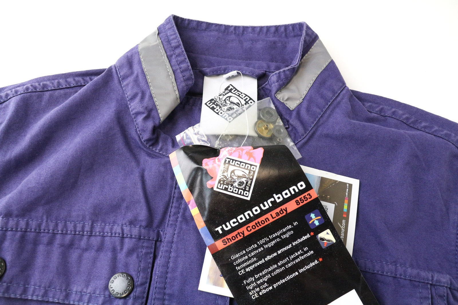 TUCANO URBANO Shorty Women's Jacket IT42 Purple Breathable Cotton Moto Jacket