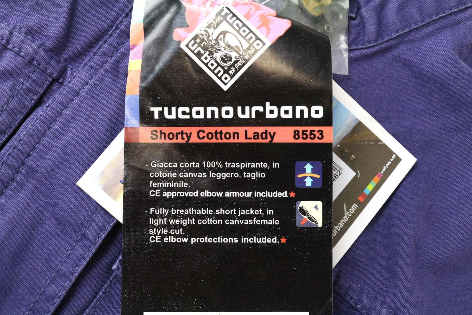 TUCANO URBANO Shorty Women's Jacket IT42 Purple Breathable Cotton Moto Jacket