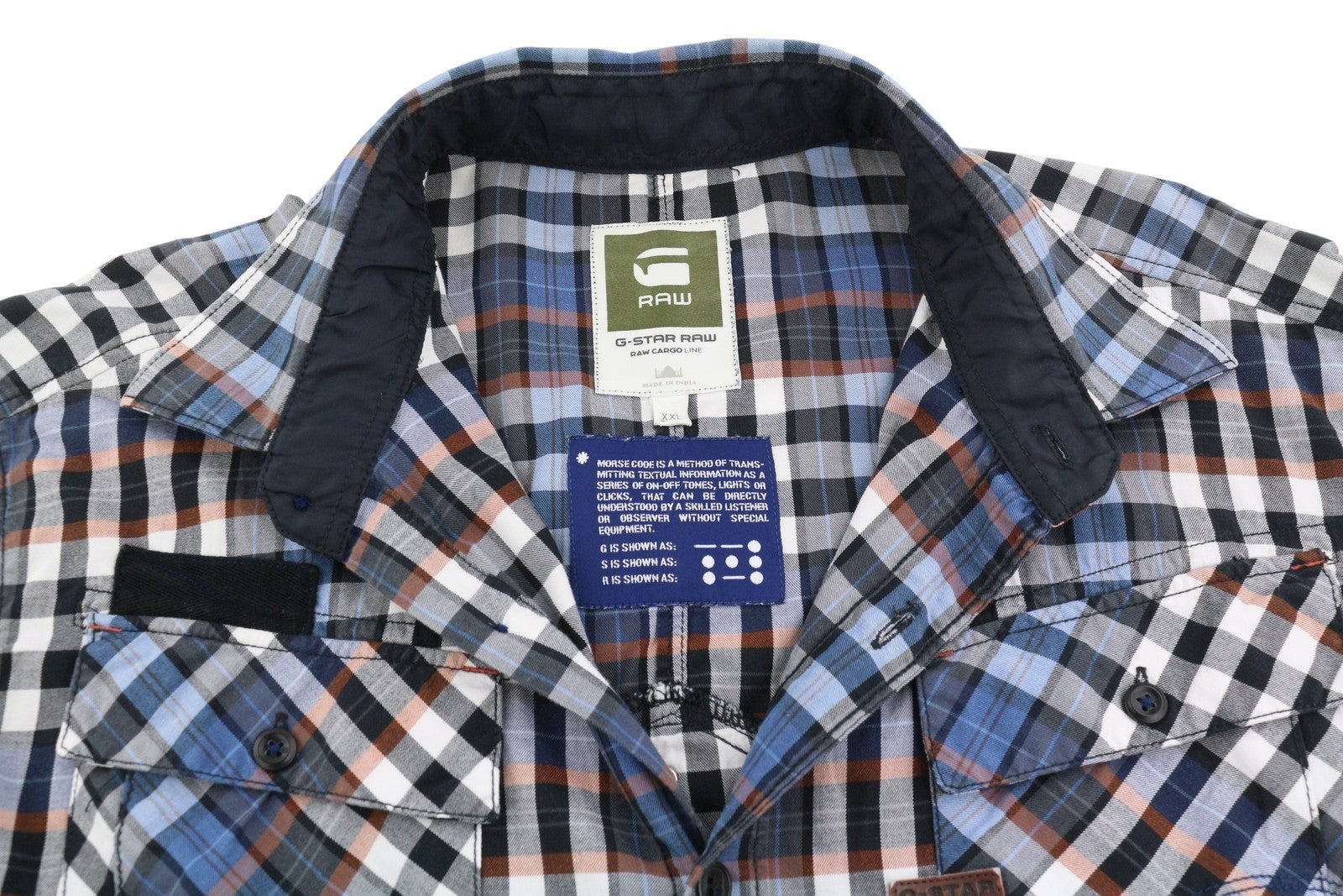 G-STAR Aero Phantom Chech L/S Men Shirt 2XL Casual Plaid Button-Up Spread Neck