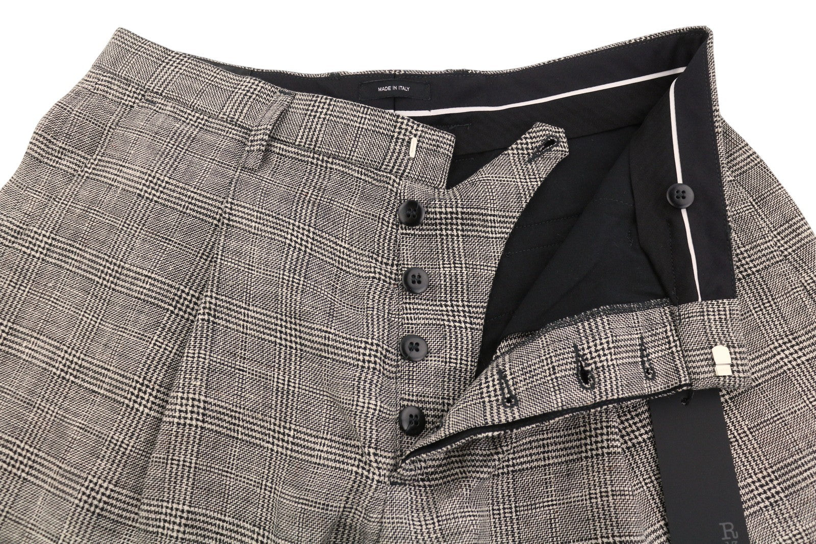 R13 Jumbo Tailored Women Shorts 27 Brown Linen Bermuda Drop Crotch SS25 RRP799