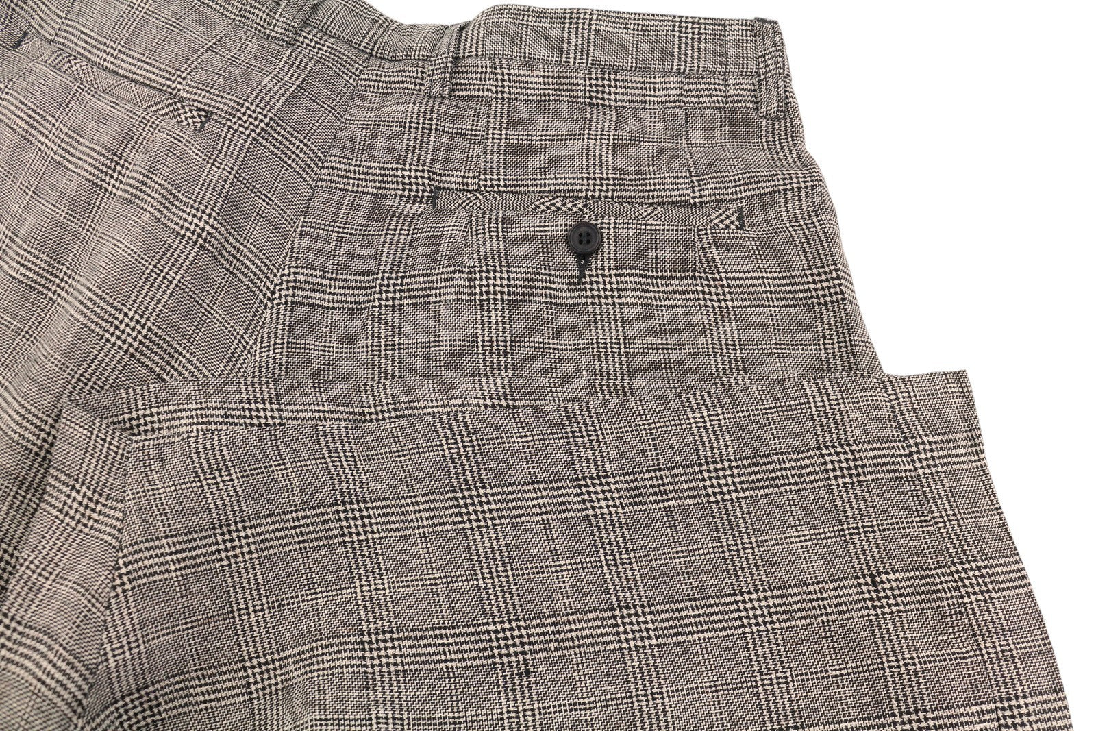 R13 Jumbo Tailored Women Shorts 27 Brown Linen Bermuda Drop Crotch SS25 RRP799