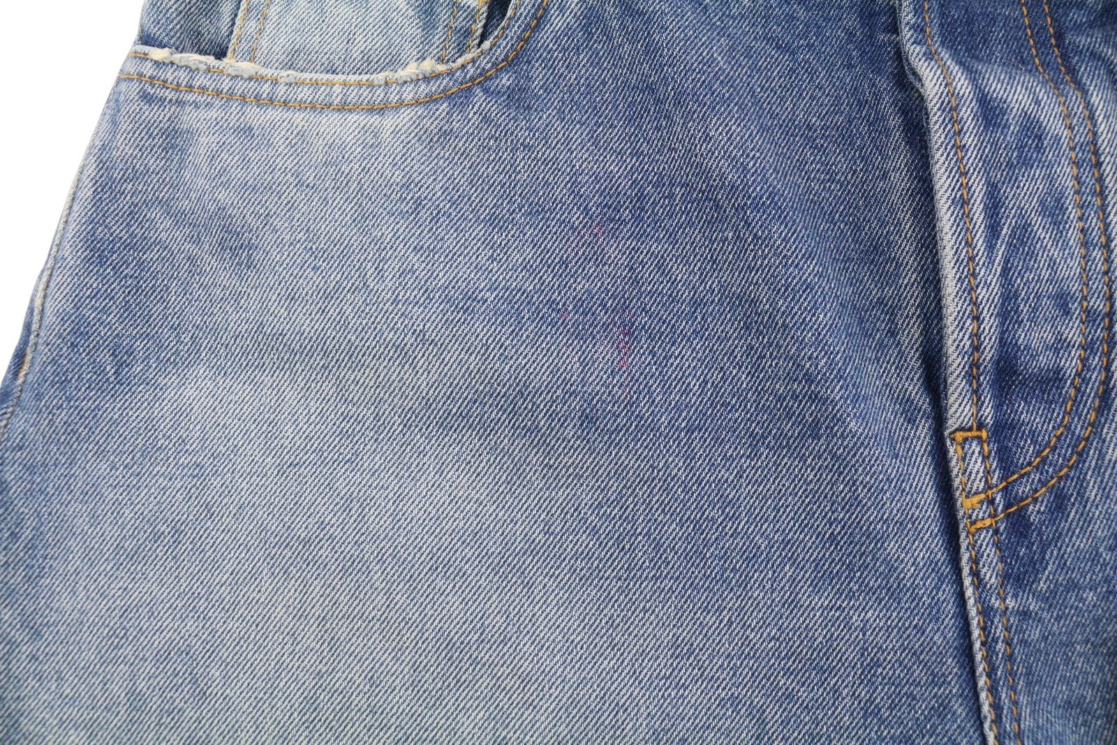 OFF-WHITE Cargo Women Shorts W26 Denim Blue Faded Distress Button Fly Pockets