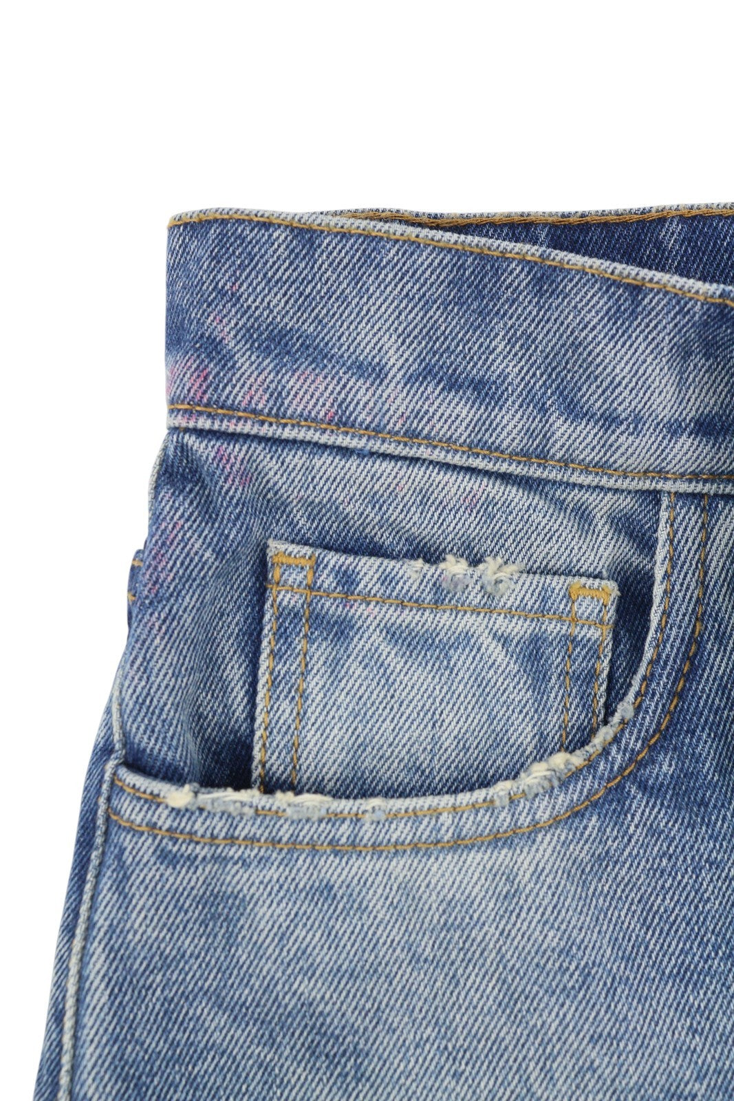 OFF-WHITE Cargo Women Shorts W26 Denim Blue Faded Distress Button Fly Pockets