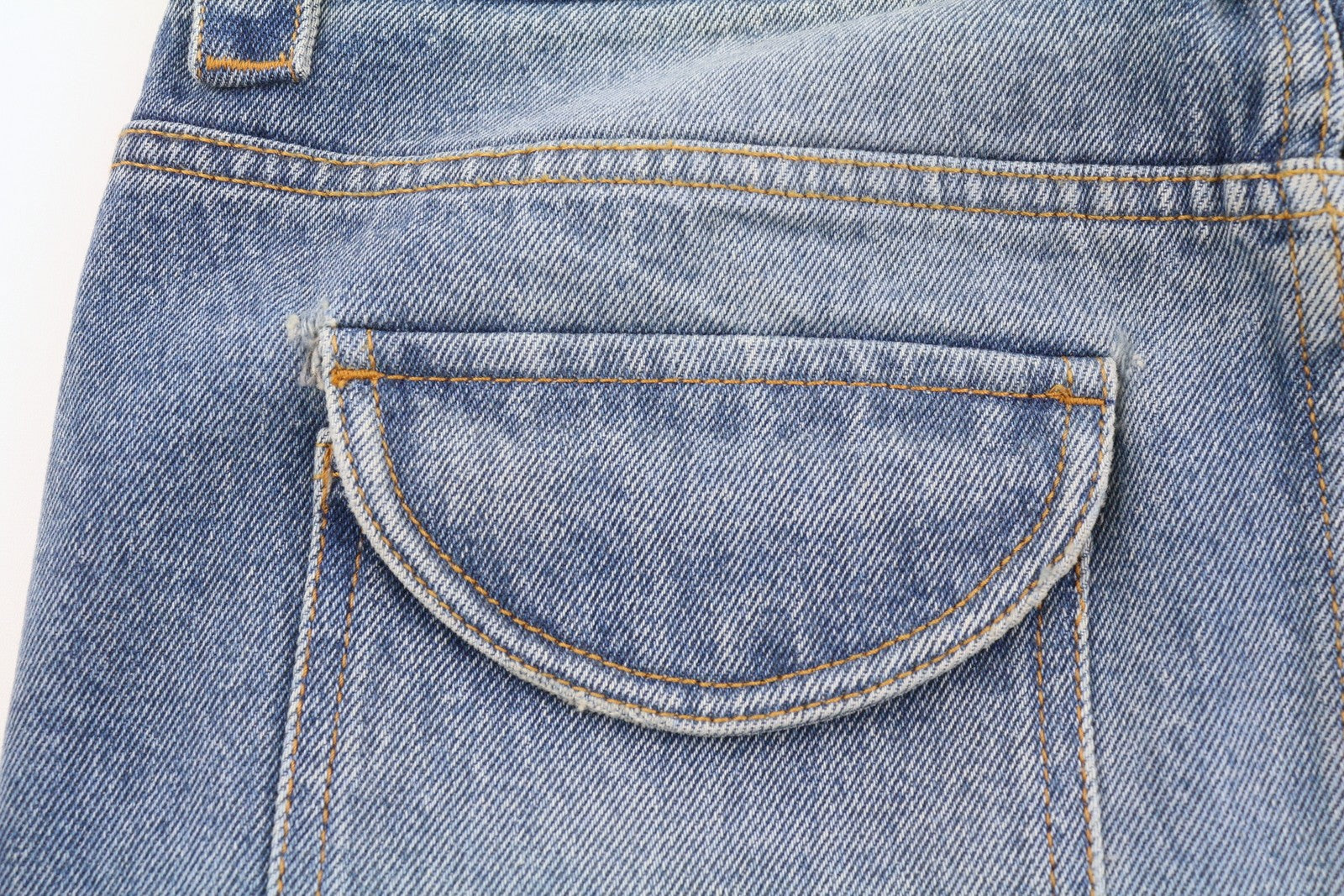 OFF-WHITE Cargo Mini Women Skirt 40 Denim Blue Faded Button Fly Pockets RRP499