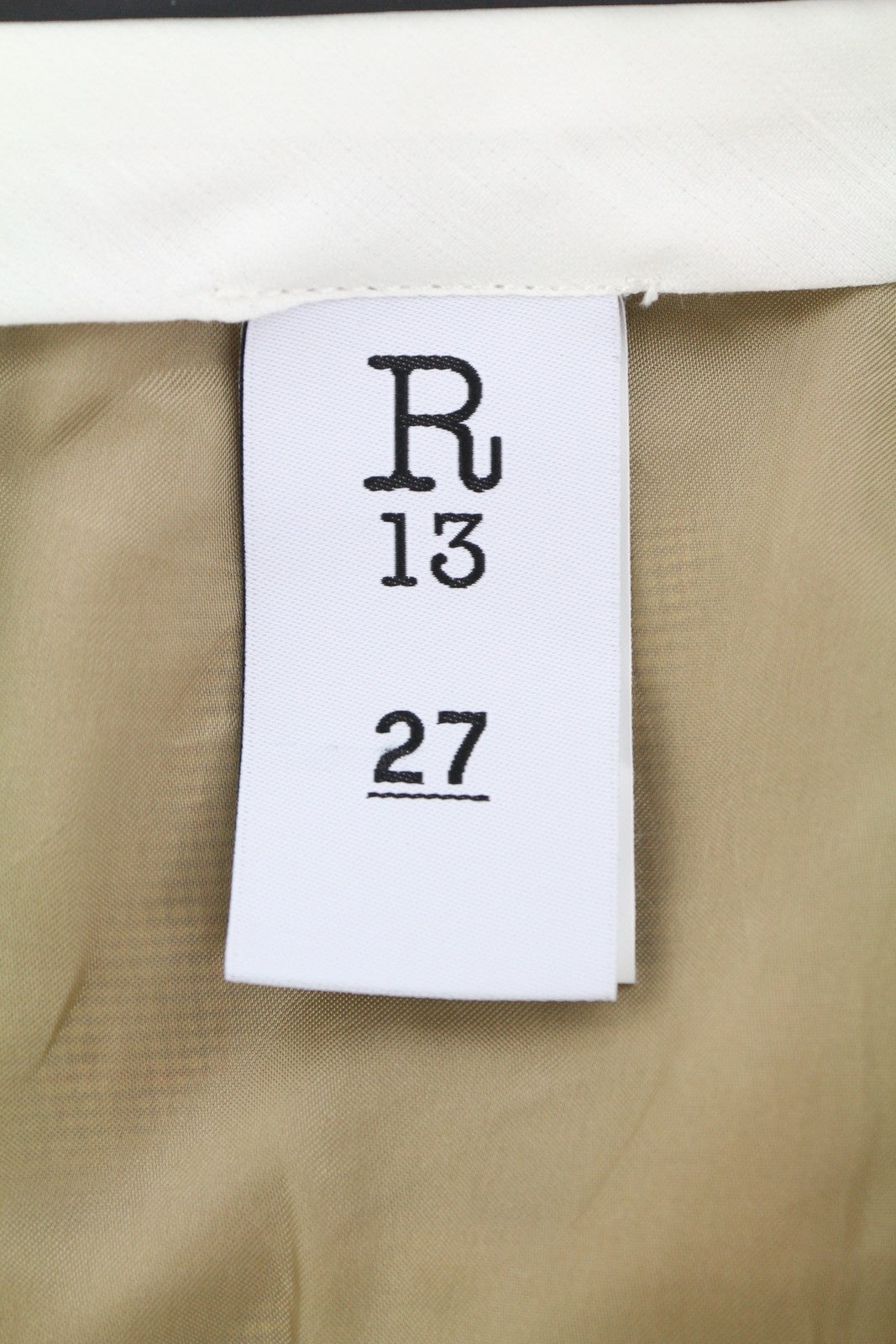 R13 Pleated Pocket Women Trousers 27 Brown Wool Linen Patterned Cropped SS25