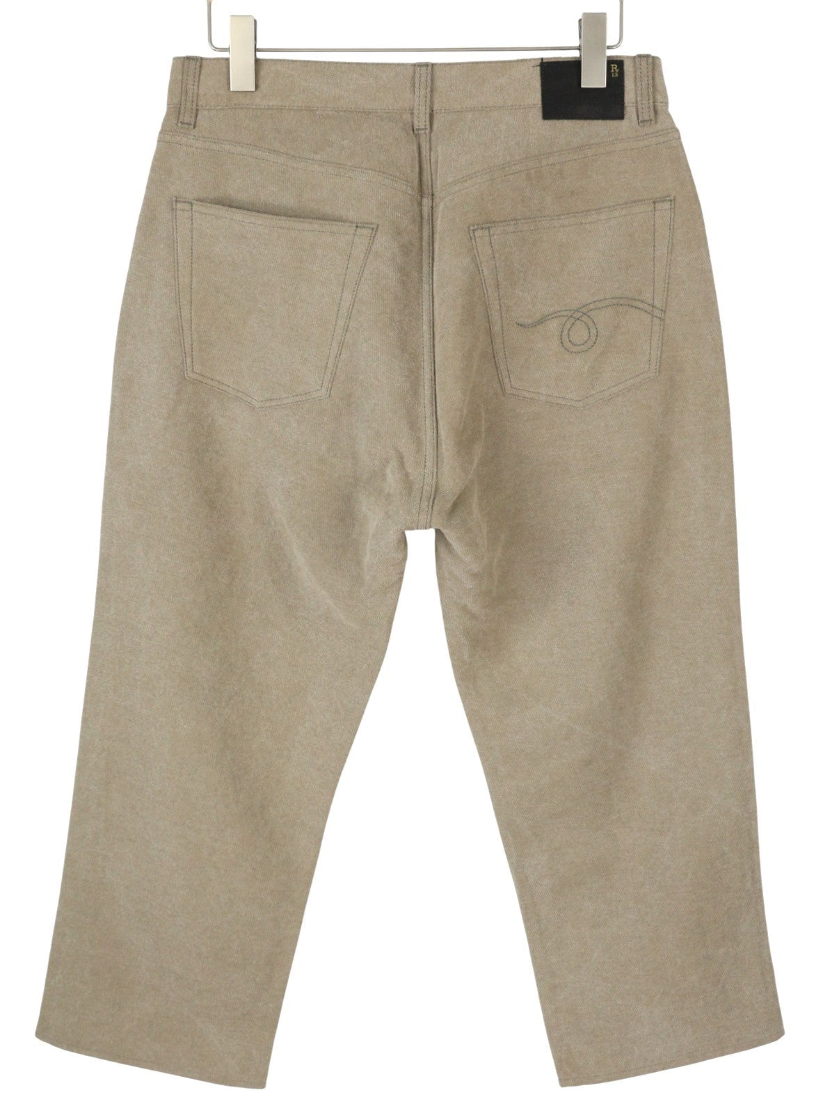 R13 X-BF Women Trousers 29 Beige Hemp Blend Cropped Zip Fly Straight Fit PF25