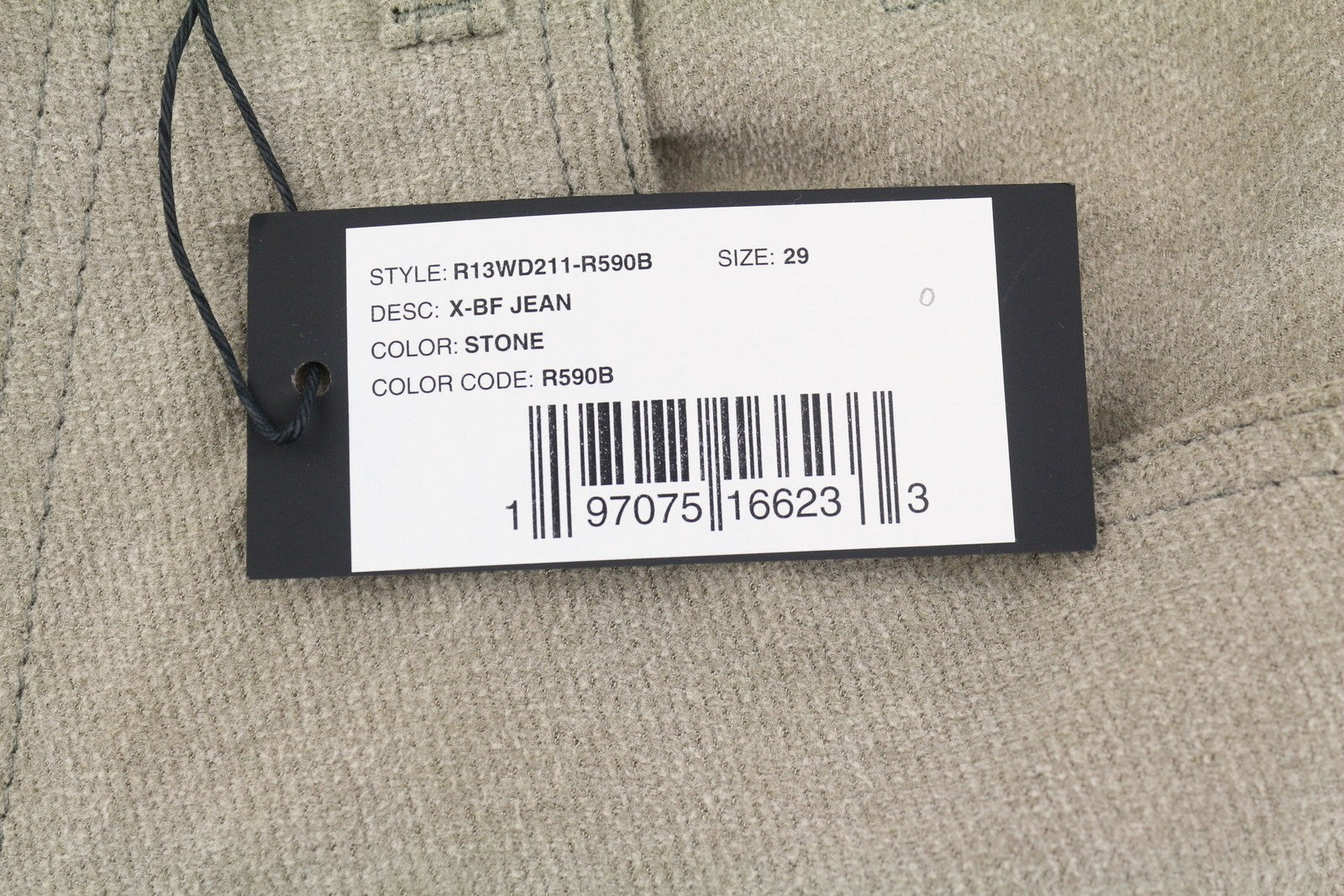 R13 X-BF Women Trousers 29 Beige Hemp Blend Cropped Zip Fly Straight Fit PF25