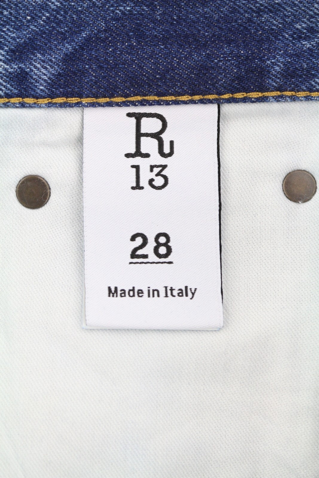 R13 Boyfriend Women Jeans 28 Jasper Cropped Zip Fly Whiskers Faded Blue FW25