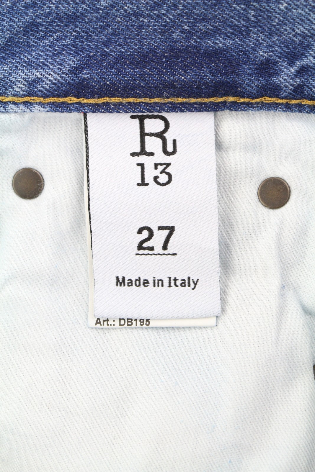 R13 Boyfriend Women Jeans 27 Jasper Cropped Zip Fly Whiskers Faded Blue FW25