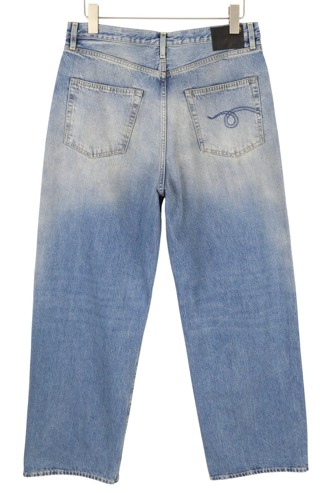 R13 D'Arcy Loose Men Jeans 33 Veiled Blue Whiskers Faded Dirty Look Zip SS25