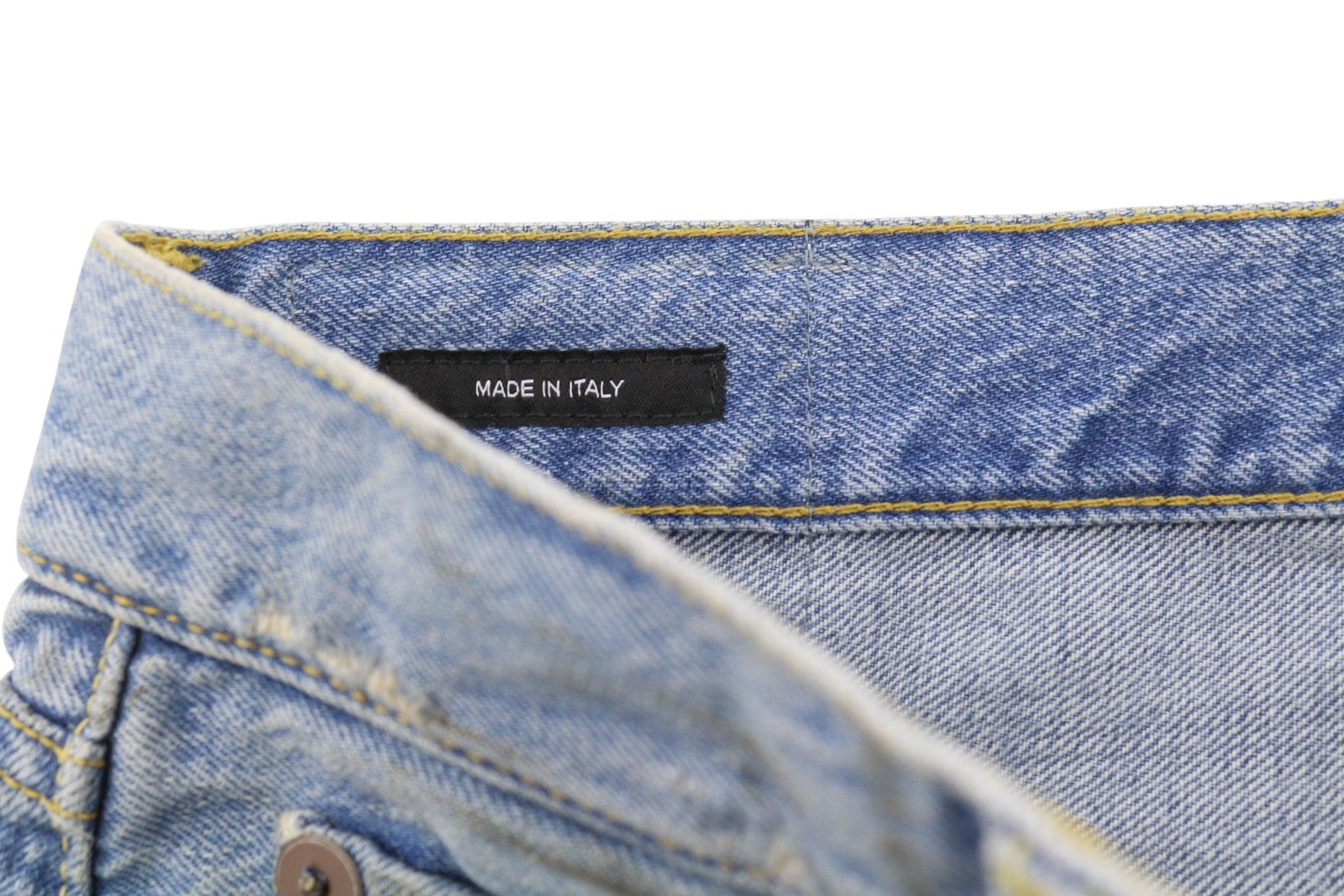 R13 X-BF Women Jeans 24 Merrin Blue Whiskers Faded Cropped Zip Fly PF25 RRP795