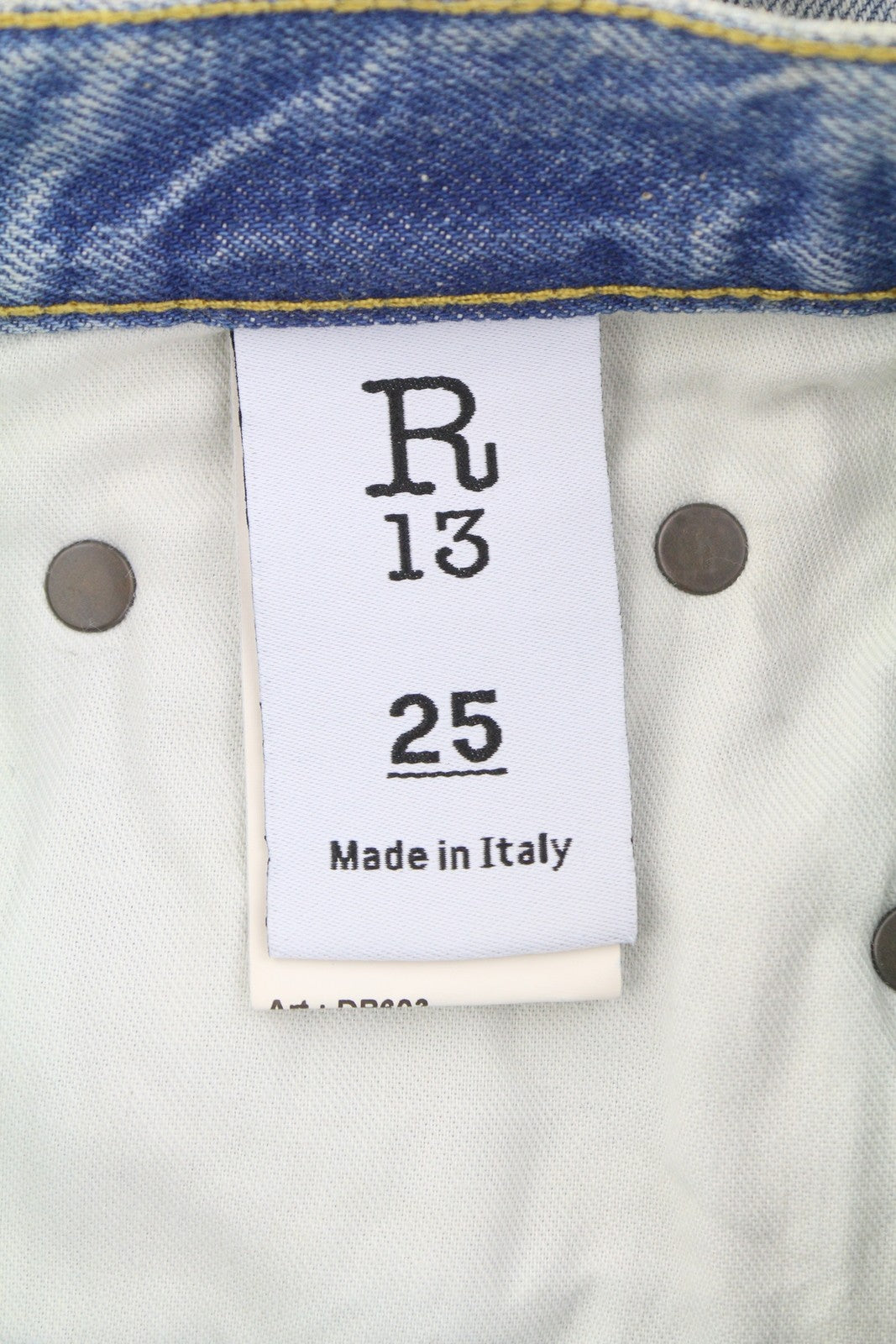 R13 Charlotte Women Jeans 25 Merrin Blue Faded Flared High Rise PF25 RRP795