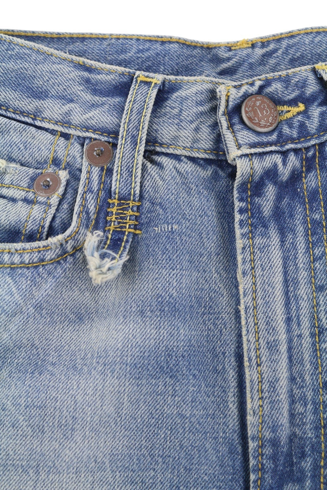 R13 Charlotte Women Jeans 26 Merrin Blue Faded Flared High Rise PF25 RRP795