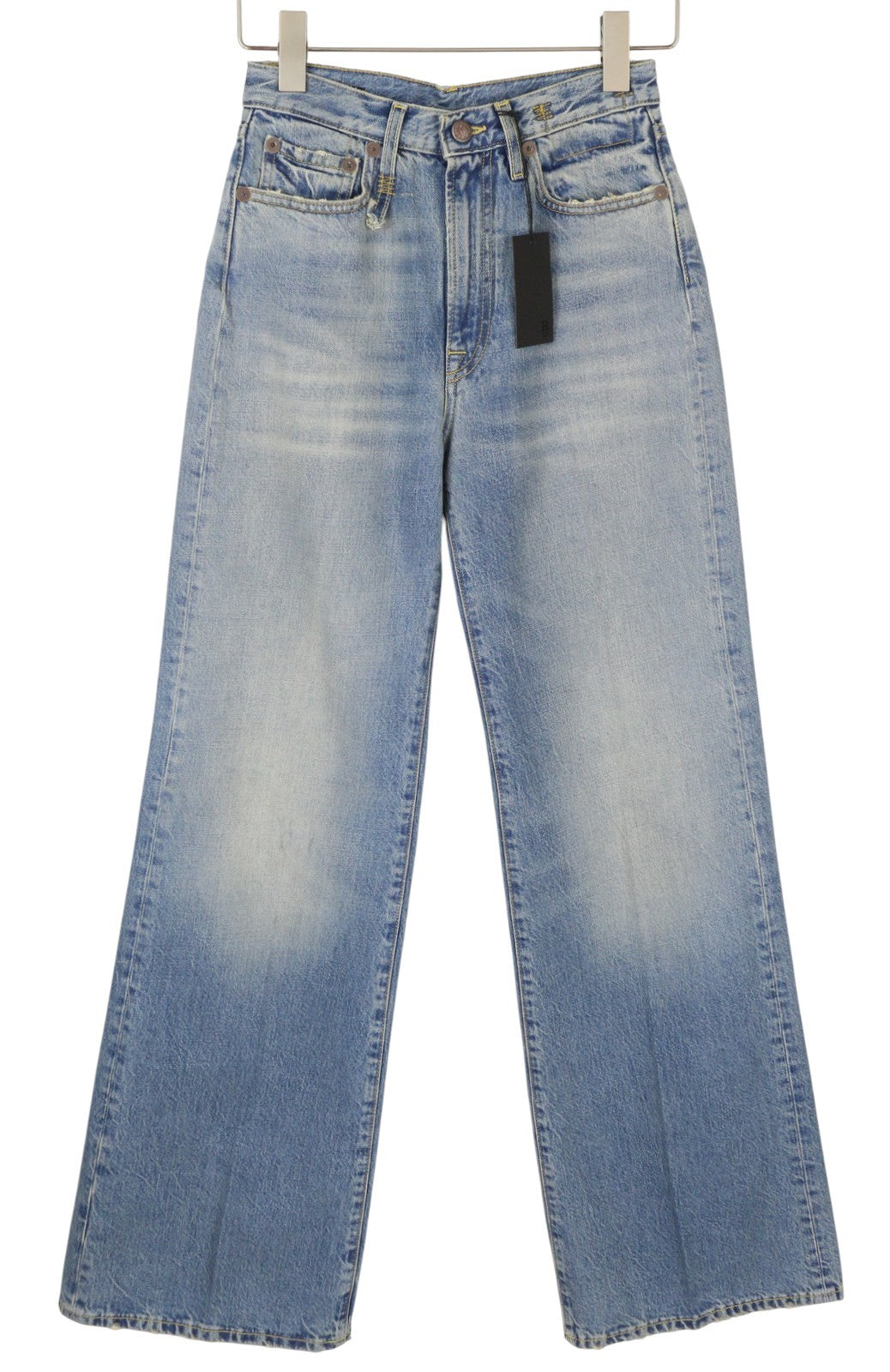 R13 Charlotte Women Jeans 26 Merrin Blue Faded Flared High Rise PF25 RRP795