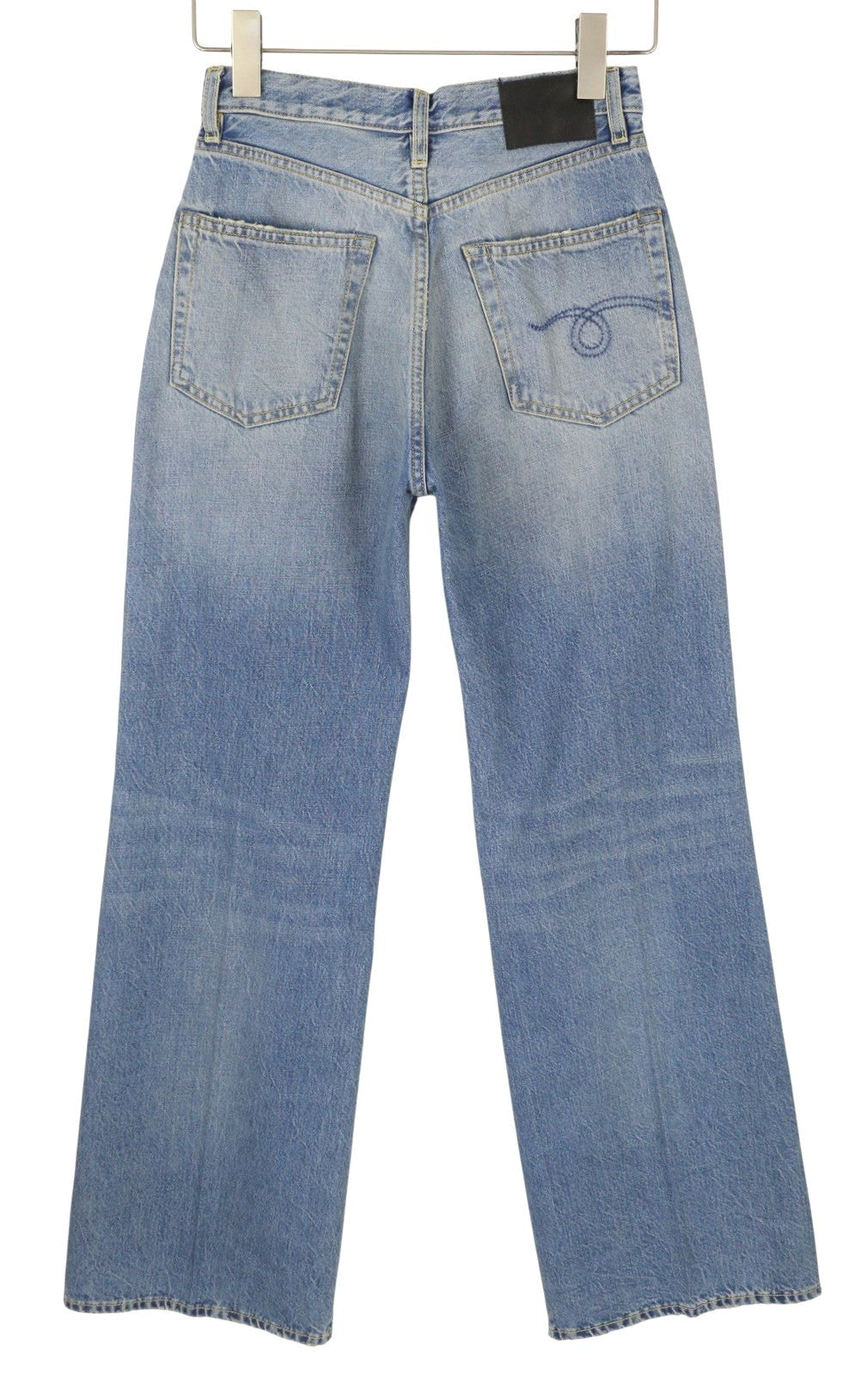 R13 Charlotte Women Jeans 26 Merrin Blue Faded Flared High Rise PF25 RRP795