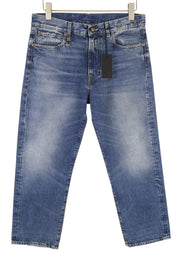 R13 Romeo Women Jeans 29 Kutton Blue Whiskers Faded Cropped Straight Fit FW25
