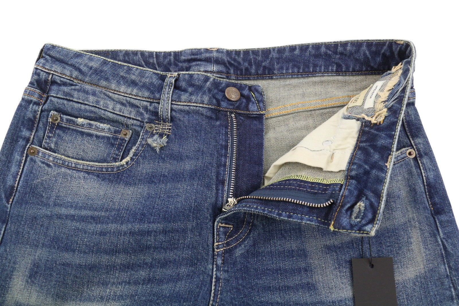 R13 Cuffed Boy Straight Women Jeans 30 Adelaide Stretch Selvedge Limited PF25