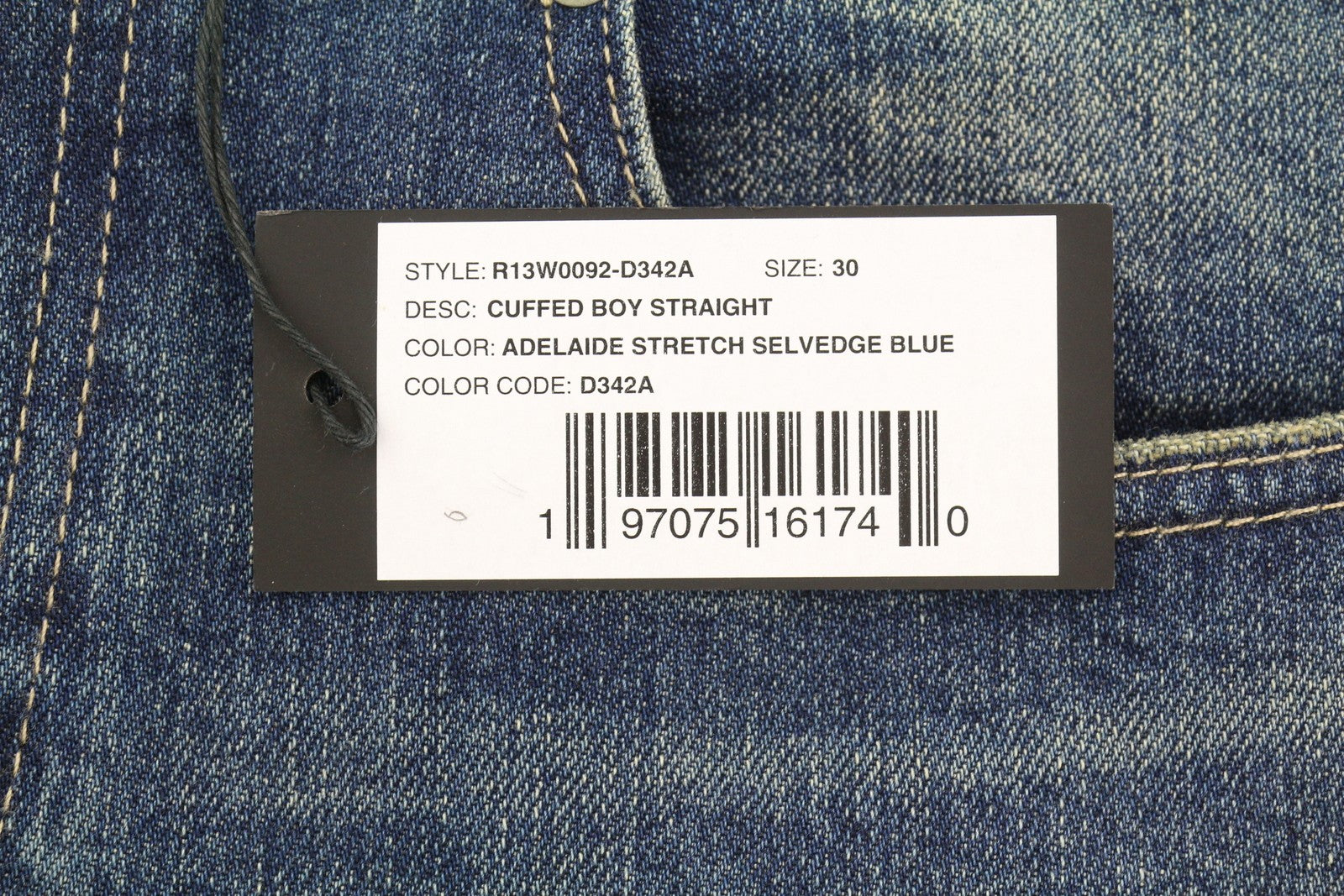 R13 Cuffed Boy Straight Women Jeans 30 Adelaide Stretch Selvedge Limited PF25