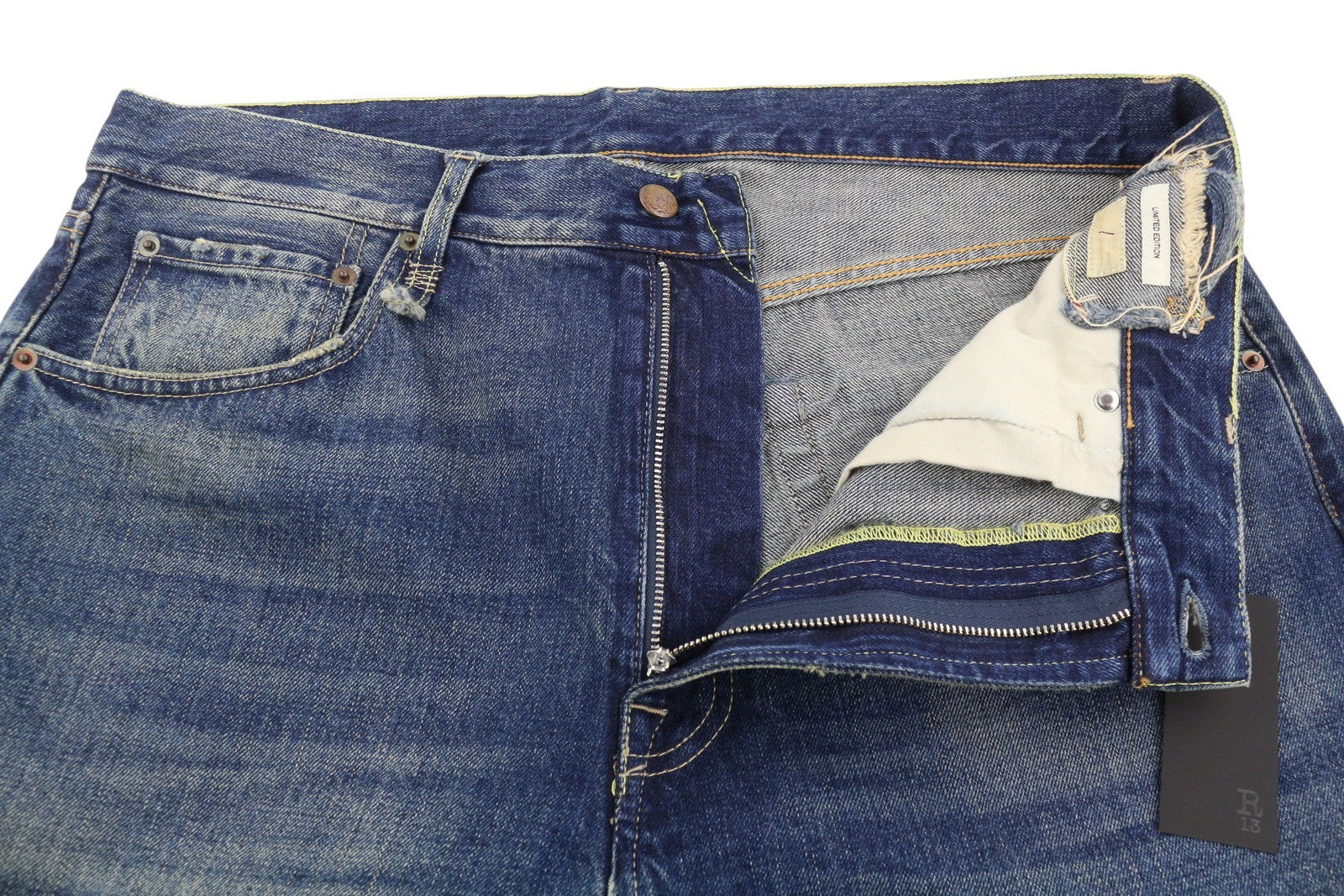 R13 Cuffed X-BF Women Jeans 30 Adelaide Selvedge Blue Limited Edition RRP950