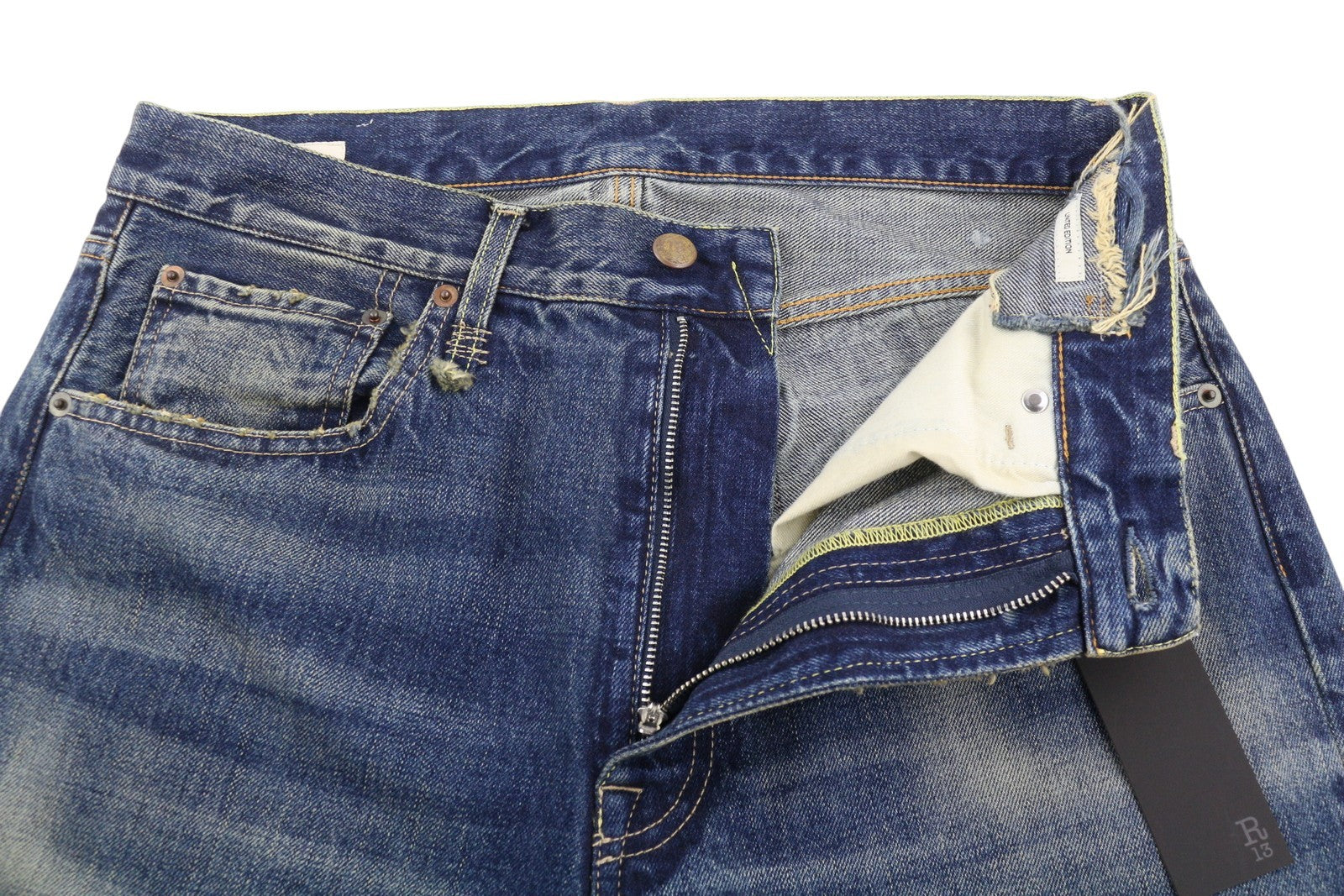 R13 Cuffed X-BF Women Jeans 27 Adelaide Selvedge Blue Limited Edition RRP950