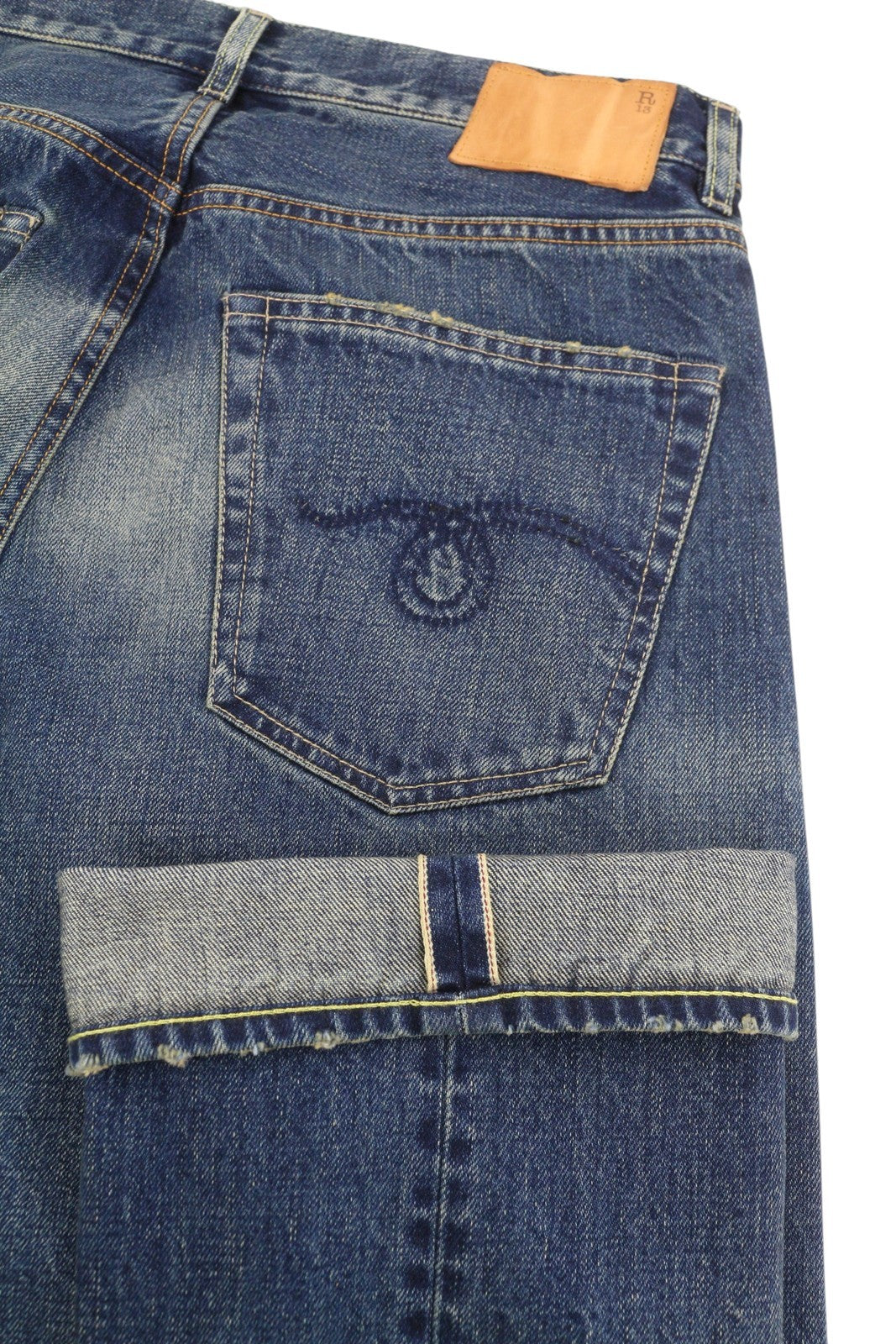 R13 Cuffed X-BF Women Jeans 27 Adelaide Selvedge Blue Limited Edition RRP950