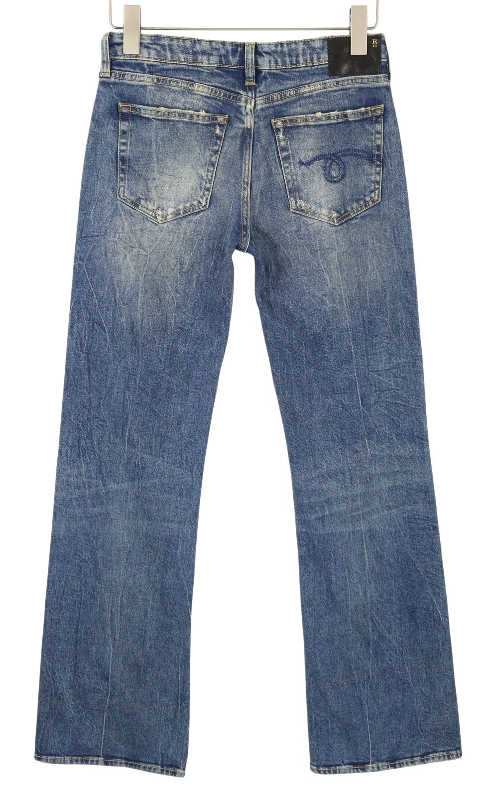 R13 Boy Flare Women Jeans 26 Kelly Stretch Flare Faded Whiskers PF25 RRP645