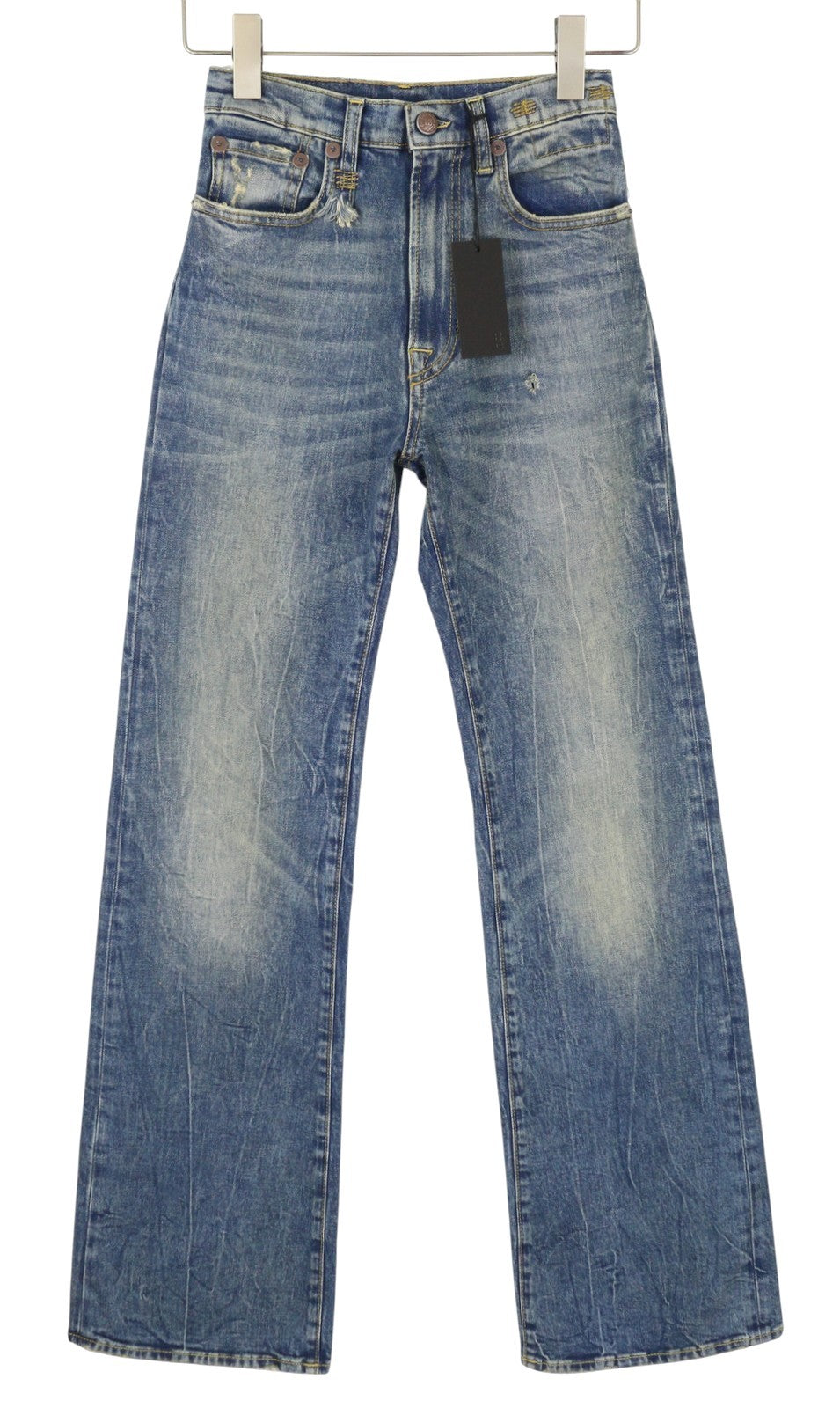 R13 Jane Women Jeans 24 Kelly Stretch Slim Flare Fit Faded Blue FW25 RRP645