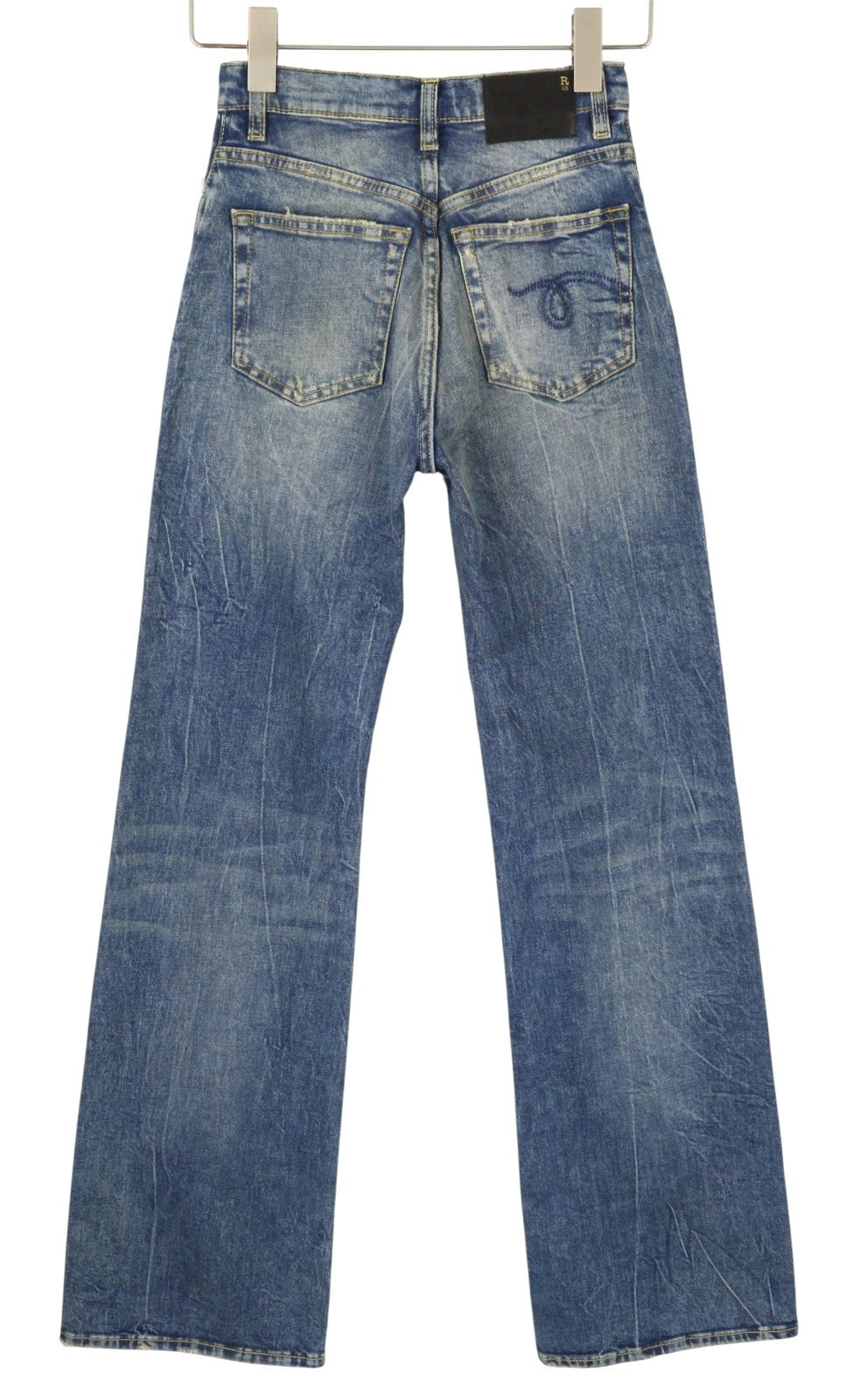 R13 Jane Women Jeans 24 Kelly Stretch Slim Flare Fit Faded Blue FW25 RRP645