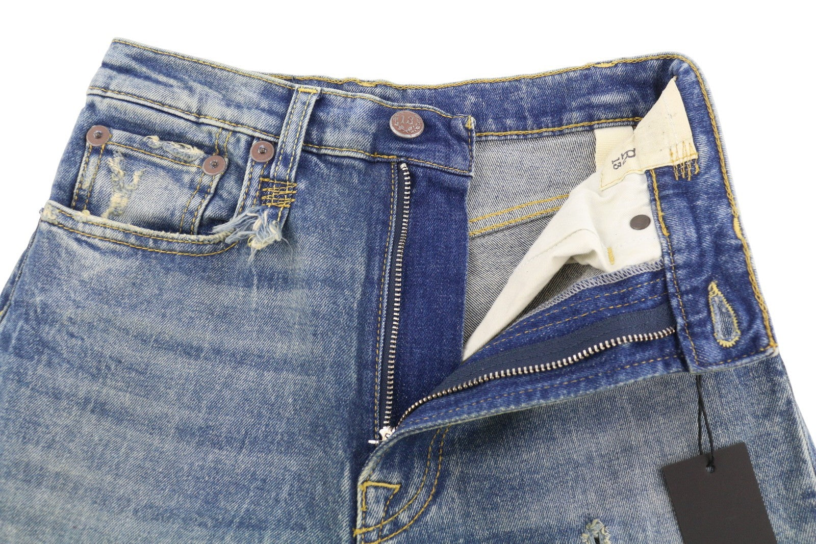 R13 Jane Women Jeans 24 Kelly Stretch Slim Flare Fit Faded Blue FW25 RRP645