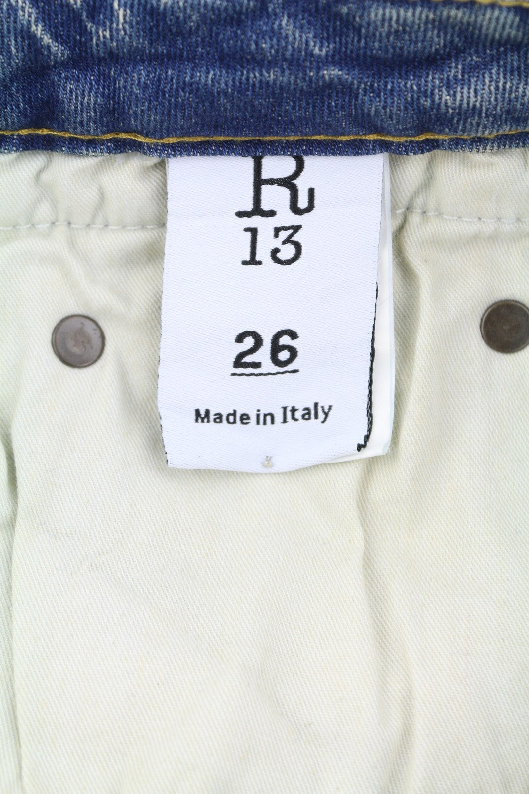 R13 Boy Flare Women Jeans 26 Kelly Stretch Flare Faded Whiskers Blue RRP645