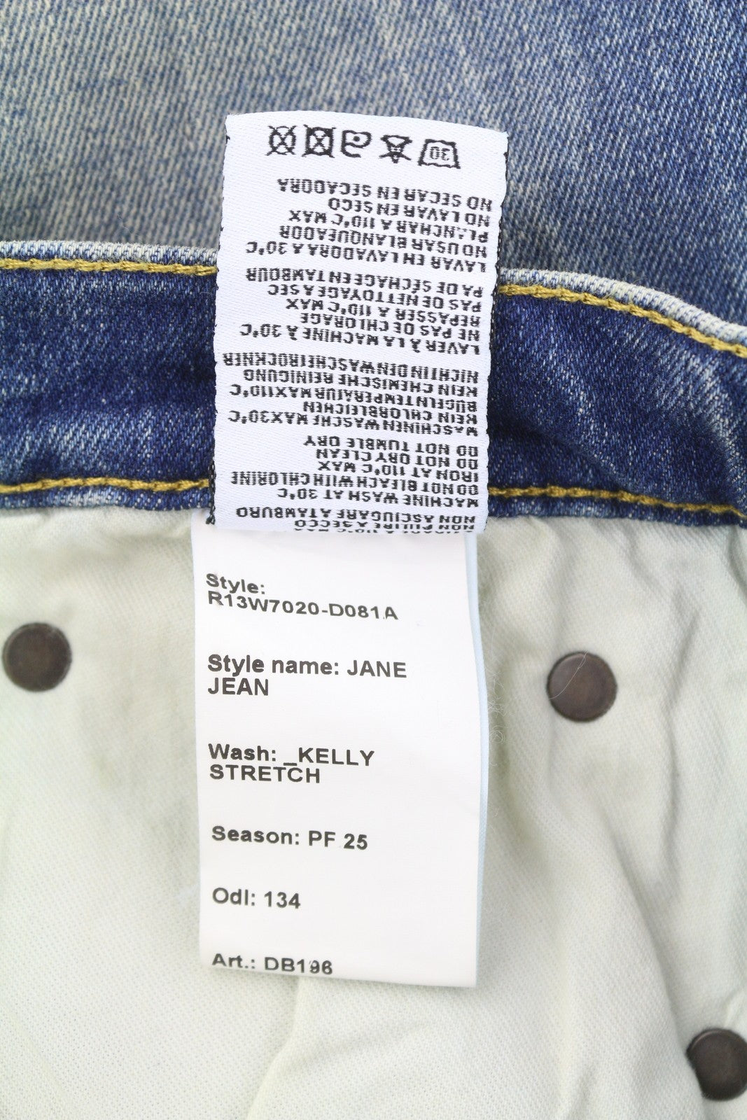 R13 Jane Women Jeans 27 Kelly Stretch Slim Flare Fit Faded Blue PF25 RRP645