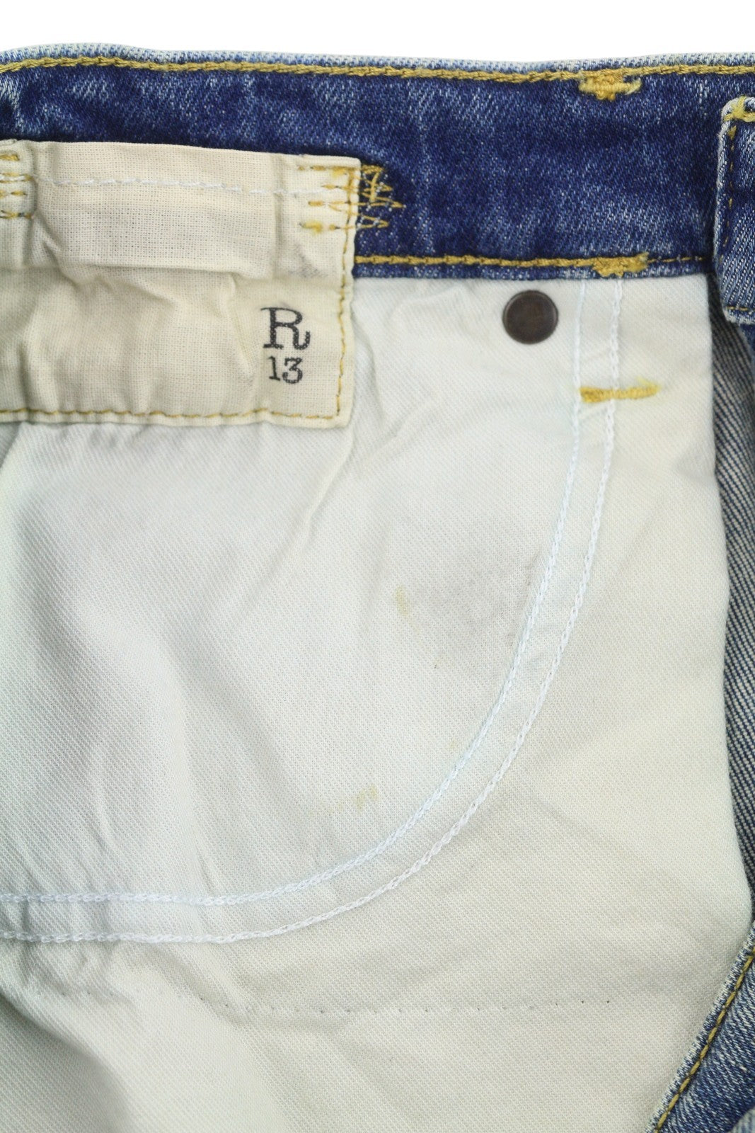 R13 Jane Women Jeans 27 Kelly Stretch Slim Flare Fit Faded Blue PF25 RRP645