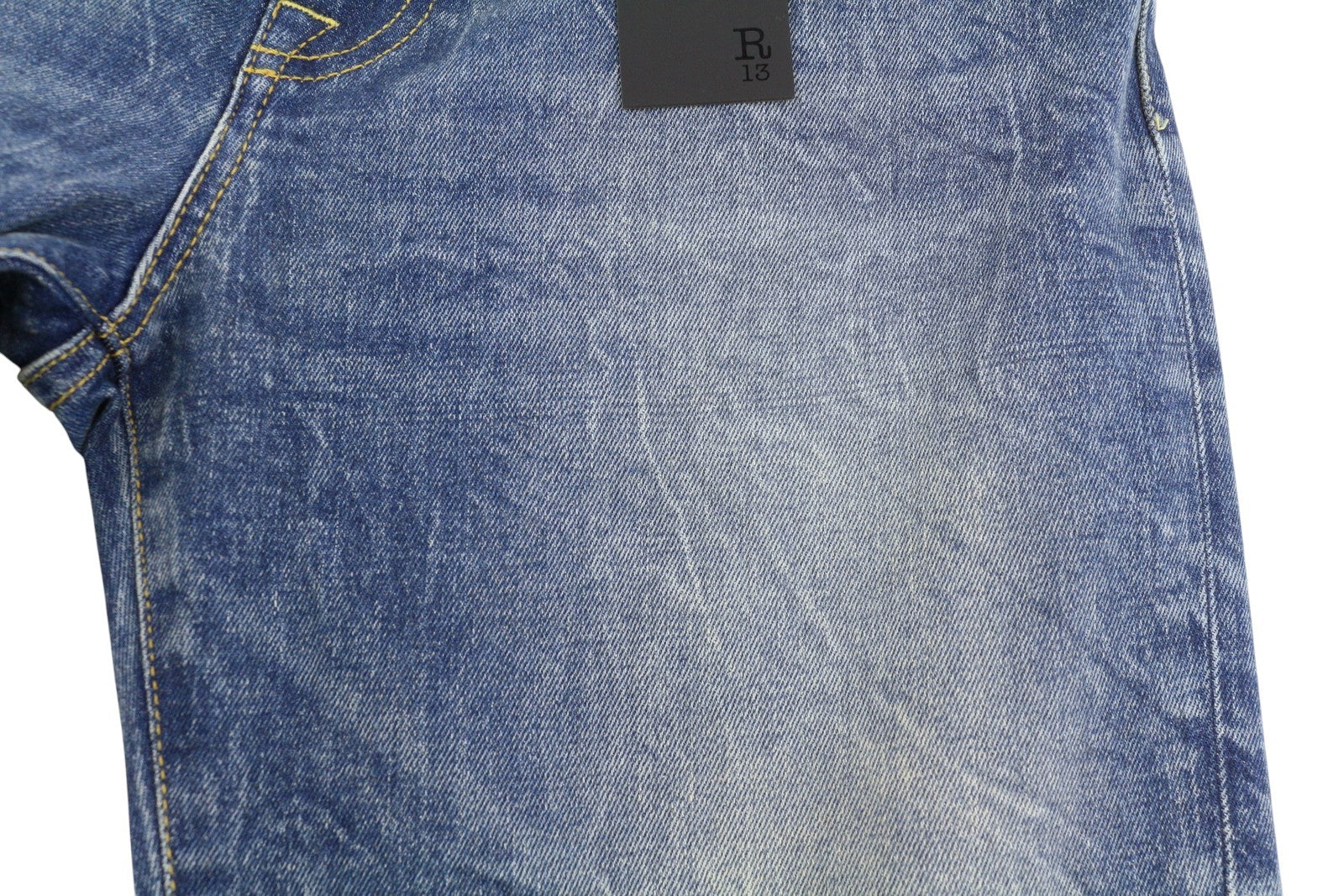 R13 Jane Women Jeans 27 Kelly Stretch Slim Flare Fit Faded Blue PF25 RRP645