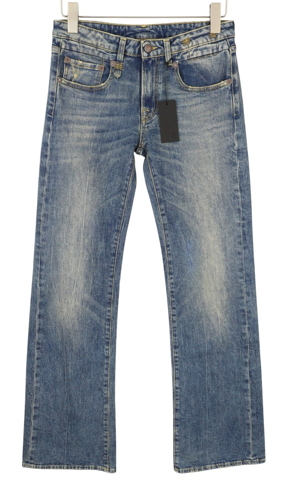 R13 Boy Flare Women Jeans 26 Kelly Stretch Flare Faded Whiskers Blue SS25 RRP645