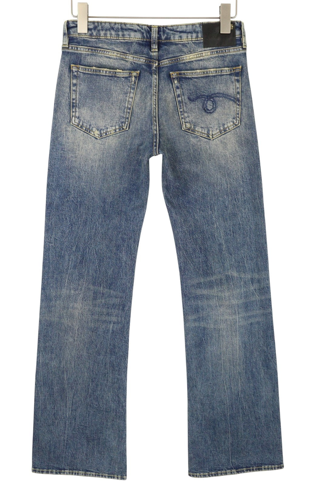 R13 Boy Flare Women Jeans 26 Kelly Stretch Flare Faded Whiskers Blue SS25 RRP645