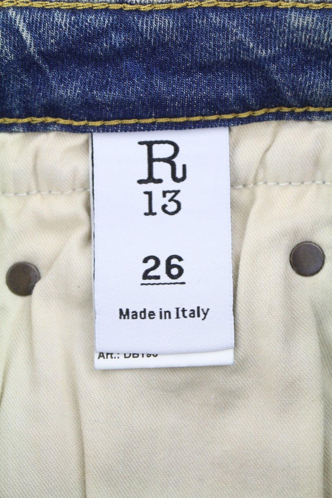 R13 Boy Flare Women Jeans 26 Kelly Stretch Flare Faded Whiskers Blue SS25 RRP645