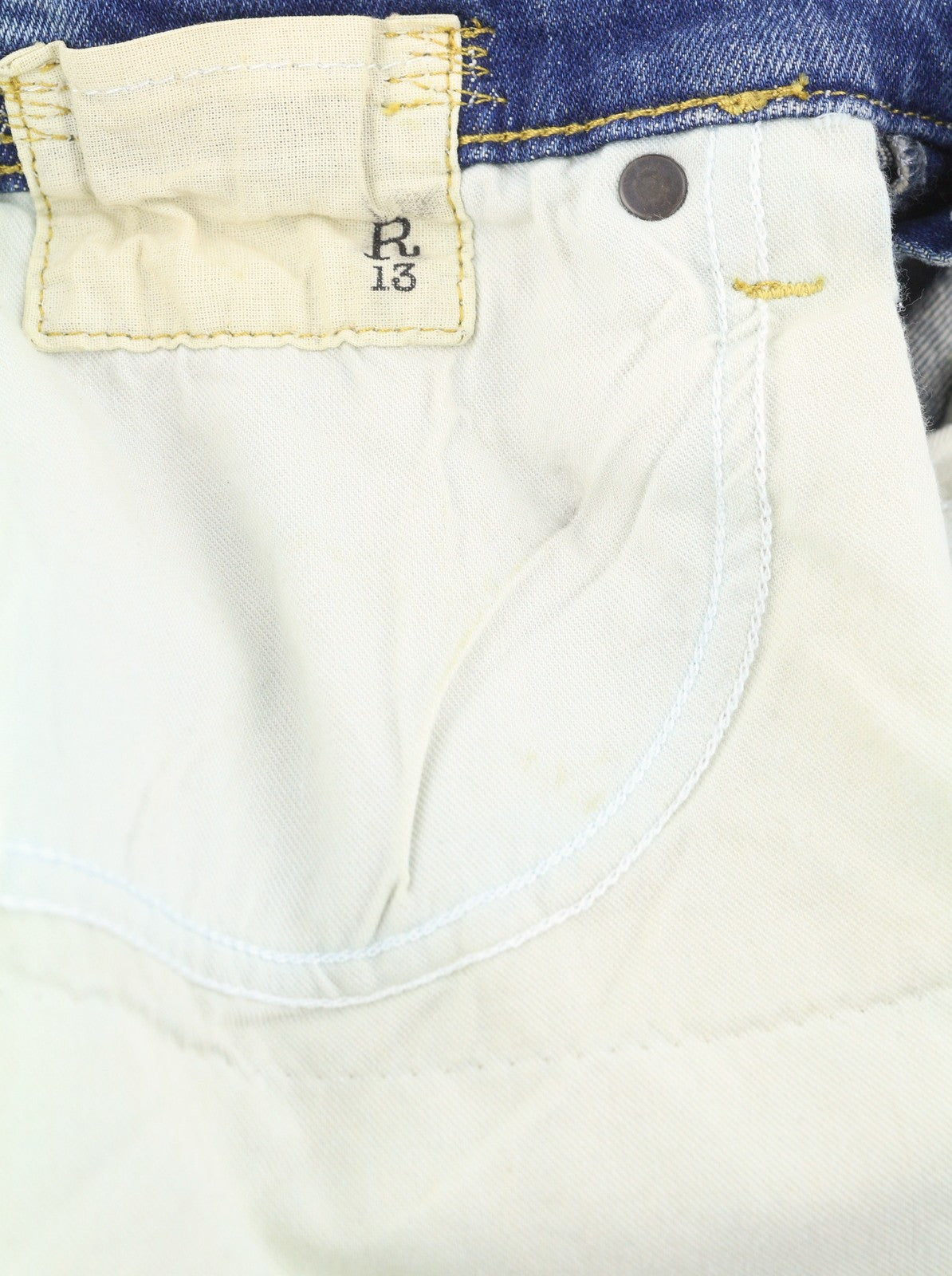 R13 Jane Women Jeans 27 Kelly Stretch Slim Flare Leg Faded Blue PF25 RRP645