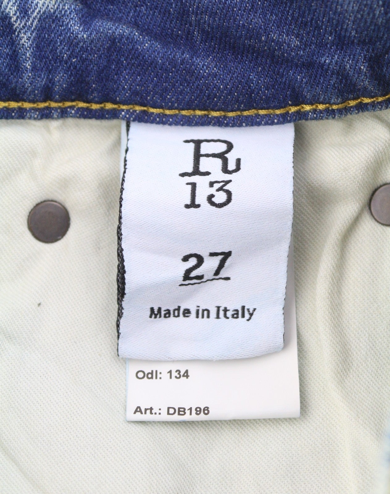 R13 Jane Women Jeans 27 Kelly Stretch Slim Flare Leg Faded Blue PF25 RRP645