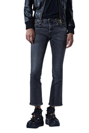 R13 Kick Fit Women Jeans 25 Leyton Black Stretch Faded Slim Straight FW25 RRP630