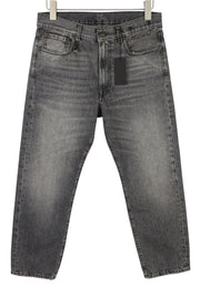 R13 Boyfriend Women Jeans 26 Leyton Black Faded Whiskers Cropped Zip Fly FW25