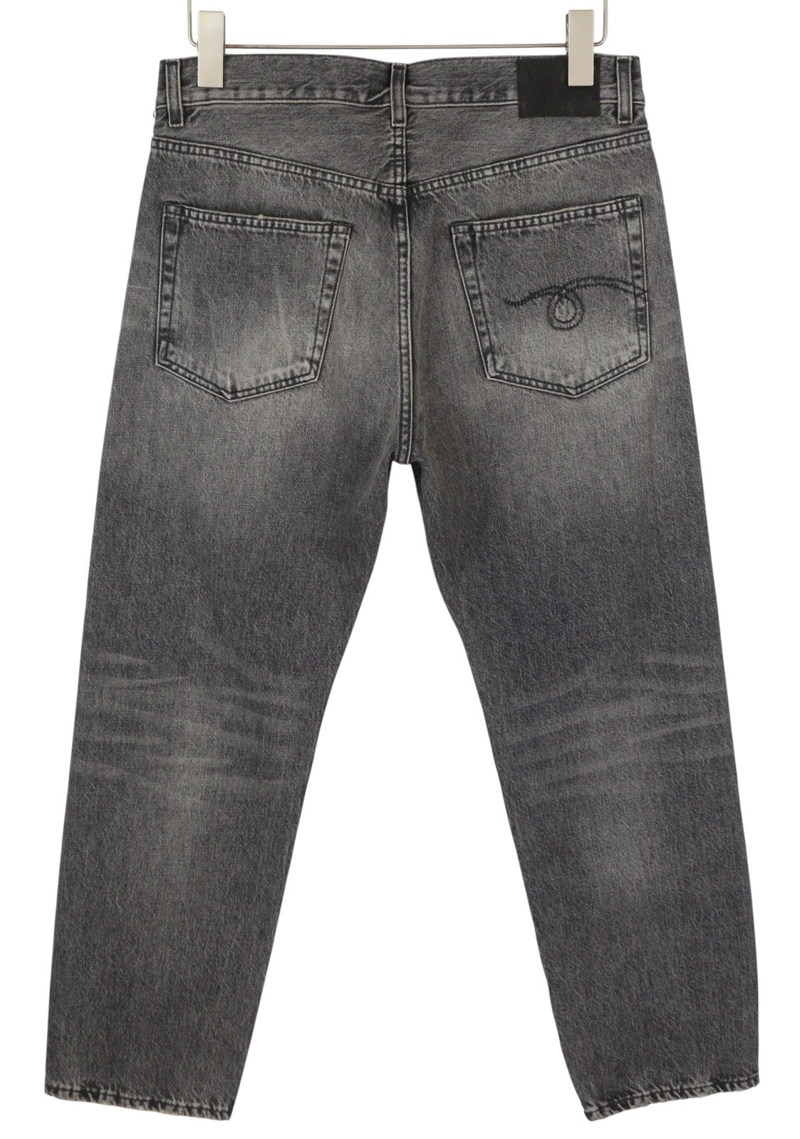 R13 Boyfriend Women Jeans 26 Leyton Black Faded Whiskers Cropped Zip Fly FW25