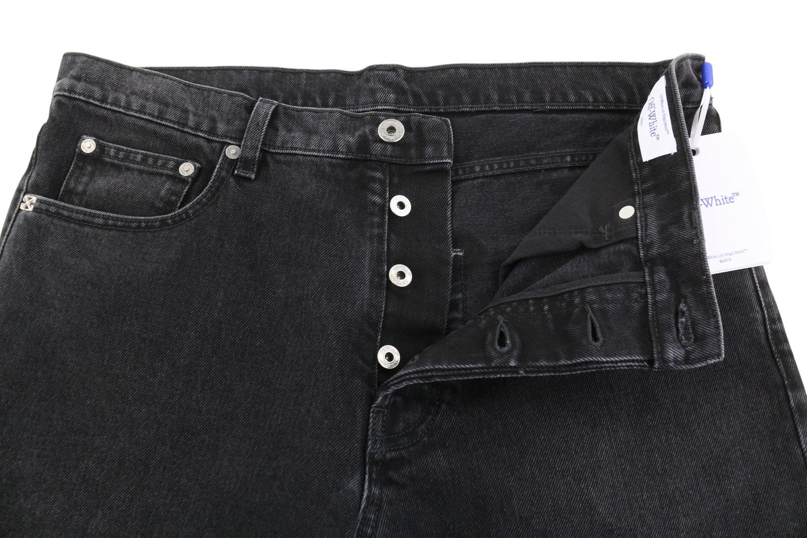 OFF-WHITE c/o VIRGIL ABLOH Diag Outl Relaxed Men Jeans W34 Black AW25 RRP799