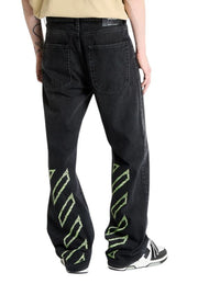 OFF-WHITE c/o VIRGIL ABLOH Diag Outl Relaxed Men Jeans W30 Black AW25 RRP799