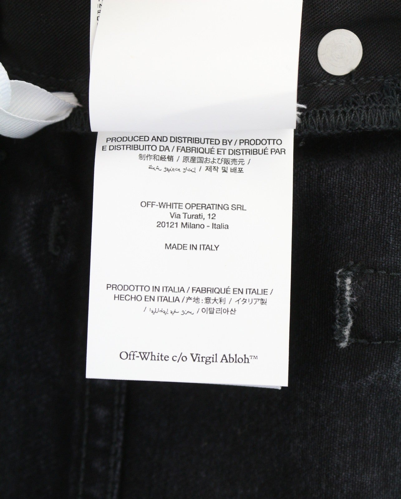 OFF-WHITE c/o VIRGIL ABLOH Diag Outl Relaxed Men Jeans W30 Black AW25 RRP799